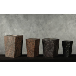 India Black Rustic Granite Vase (VS-010)