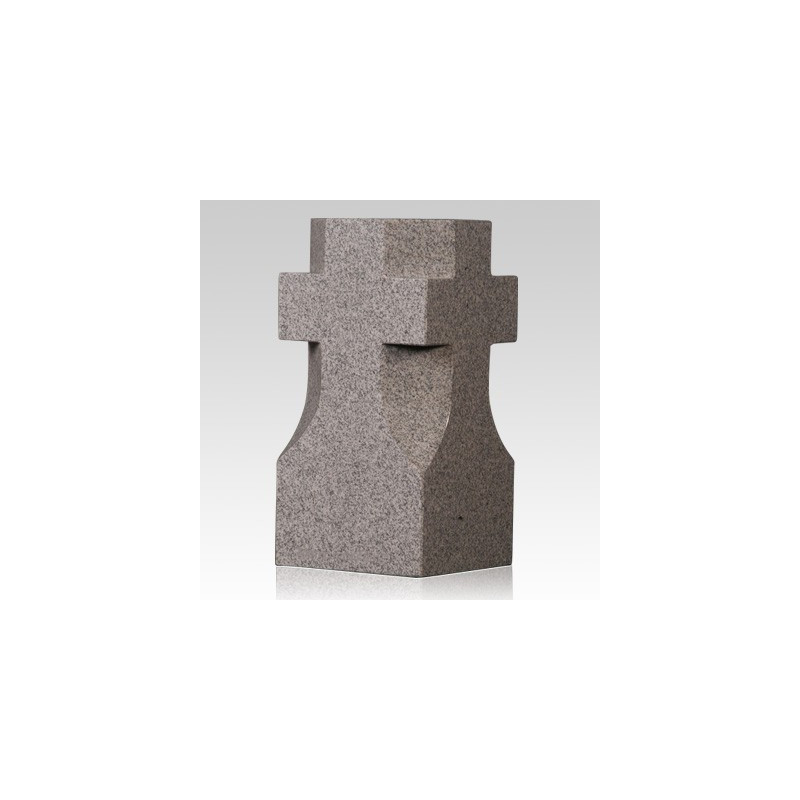 Medium Gray Cross Granite Vase (VS-015)