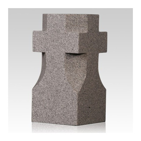 Medium Gray Cross Granite Vase (VS-015)