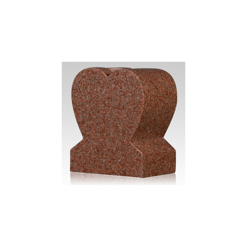 India Red Heart Granite Vase (VS-017)