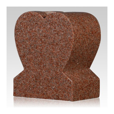 India Red Heart Granite Vase (VS-017)